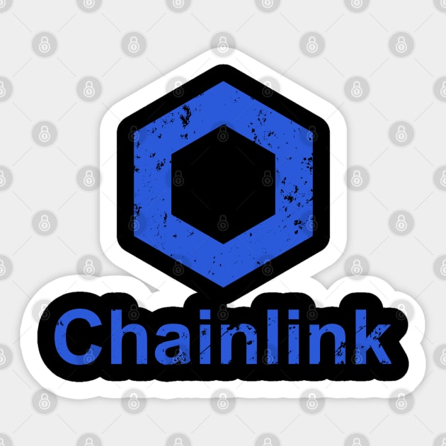 Chainlink LINK Distressed Cryptocurrency Sticker by BitcoinSweatshirts